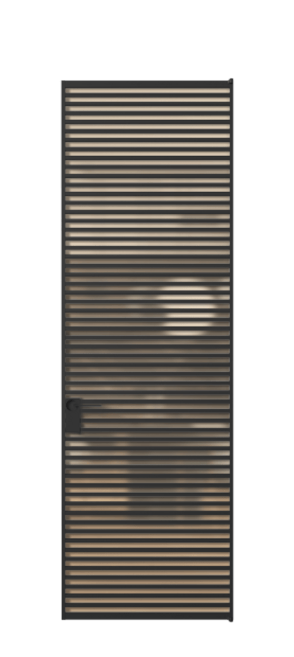 Алюминиевая дверь АЛПЛ040.07 Алюминий Черный Сатинированное оранжевое стекло, триплекс Цена 221770  | Volhovec