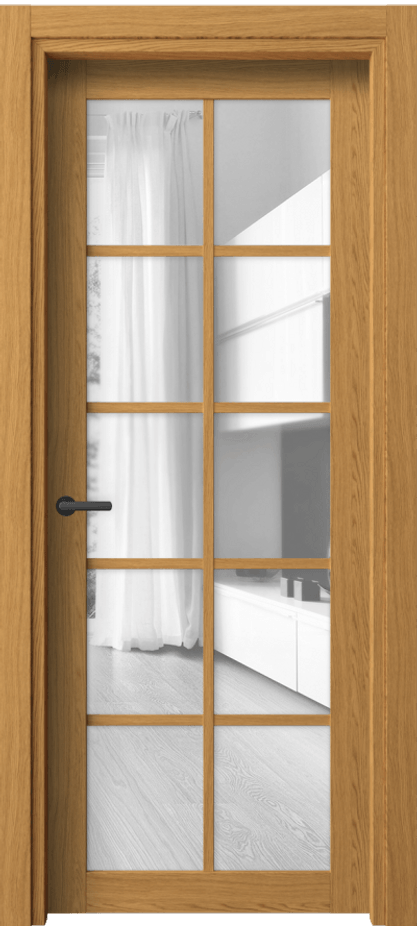 Межкомнатная дверь Нео 2106 Ванильный дуб Прозрачное стекло, триплекс Цена 40399 ₽ | Volhovec