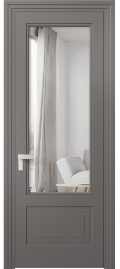 Межкомнатная дверь Рокка 8342 Матовый классический серый Двустороннее зеркало, триплекс Цена 85599 ₽ | Volhovec