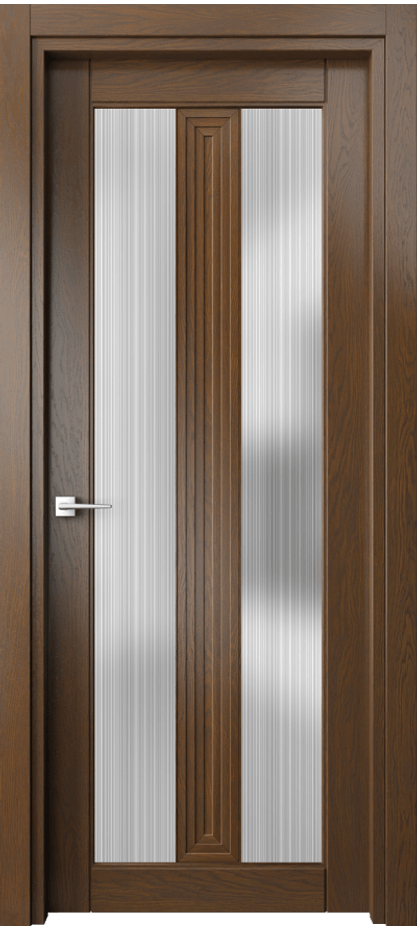 Межкомнатная дверь Эго 6122 Дуб королевский Сатинированное стекло "Дождь" Цена 126399 ₽ | Volhovec