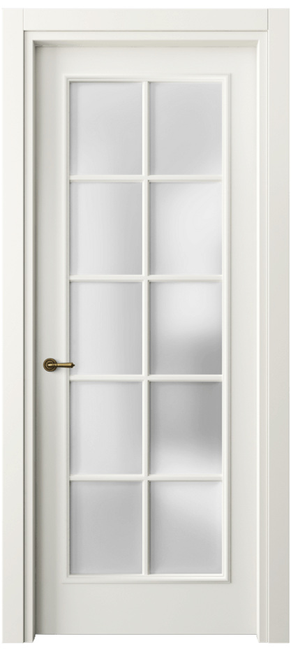 Межкомнатная дверь Париж 8102 Матовый жемчужный Сатинированное стекло Цена 61724 ₽| Volhovec