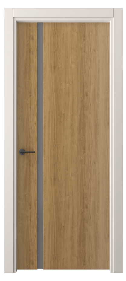 Межкомнатная дверь Фридом 4222 Грецкий орех Сатинированное серое стекло, триплекс Цена 41999 ₽ | Volhovec