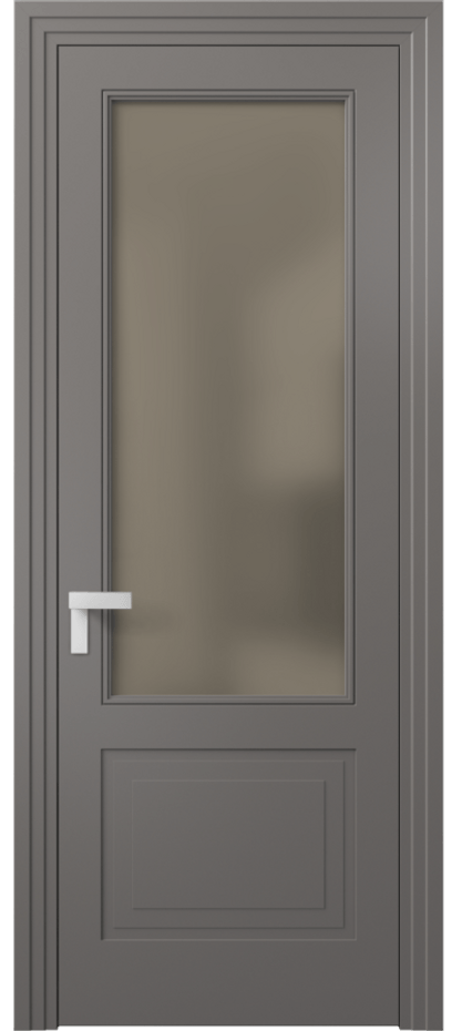 Межкомнатная дверь Рокка 8352 Матовый классический серый Сатинированное бронзовое стекло, триплекс Цена 85599 ₽ | Volhovec