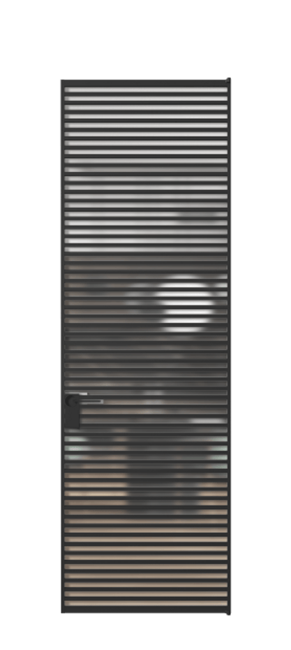 Алюминиевая дверь АЛПЛ040.07 Алюминий Черный Сатинированное стекло "Мателюкс Кристал Вижн", калёное, матовое, каленое 6 мм Цена 229770  | Volhovec