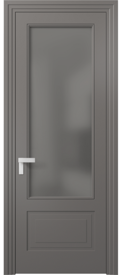 Межкомнатная дверь Рокка 8342 Матовый классический серый Сатинированное серое стекло, триплекс Цена 85599 ₽ | Volhovec