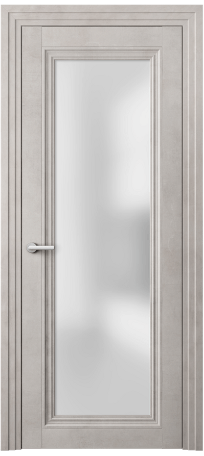 Межкомнатная дверь Центро 2502 Леон серебро Сатинированное стекло Цена 54499 ₽ | Volhovec