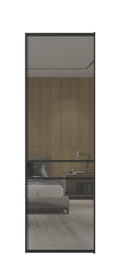 Алюминиевая дверь АЛПЛ040.02 Алюминий Черный Рефлективное серое стекло "Стопсол", калёное Цена 146970  | Volhovec