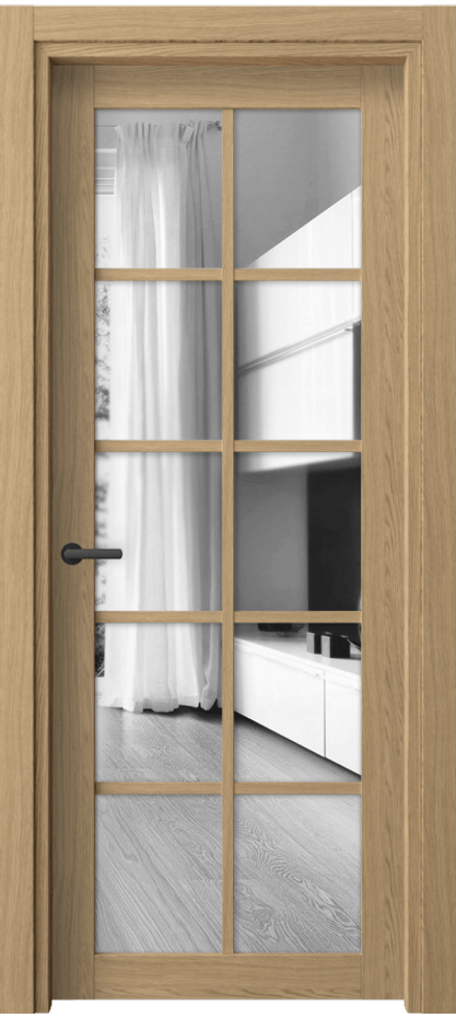 Межкомнатная дверь Нео 2106 Жемчужный дуб Двустороннее зеркало, триплекс Цена 40399 ₽ | Volhovec