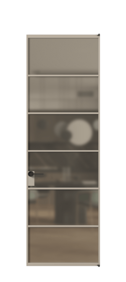 Алюминиевая дверь АЛПЛ040.04 Алюминий бисквитный Сатинированное бронзовое стекло, триплекс. Без короба АБСК Цена 123295 Стоимость комплекта двери включает: 1. Полотно (600/650/700/750/800/850/900/950*2000-2400 мм).
2. Короб
3. Комплект фурнитуры (2 торцевые петли и магнитный замок с ответной планкой). Фабрика дверей Волховец 8 (800) 551 43 19 Алюминиевая дверь АЛПЛ040.04 Алюминий бисквитный Сатинированное бронзовое стекло, триплекс Цена 123295 | Volhovec