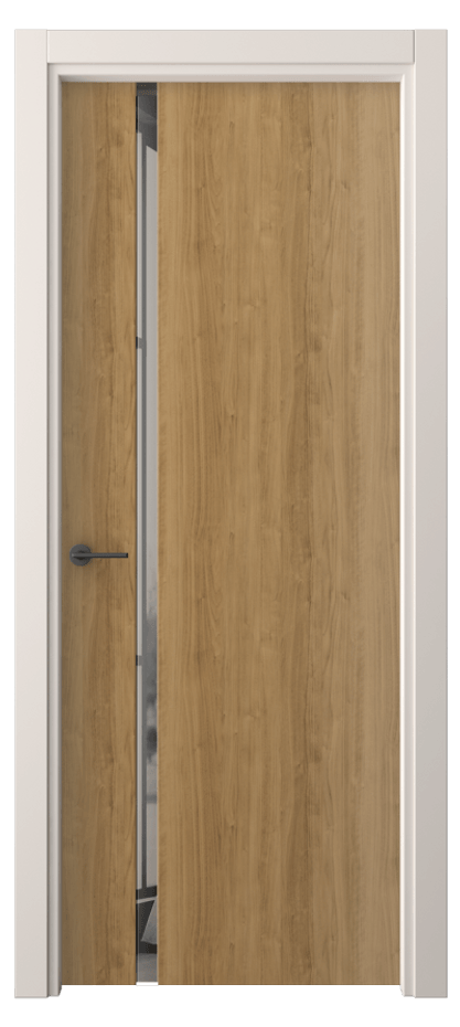 Межкомнатная дверь Фридом 4222 Грецкий орех Двустороннее серое зеркало, триплекс Цена 41999 ₽ | Volhovec