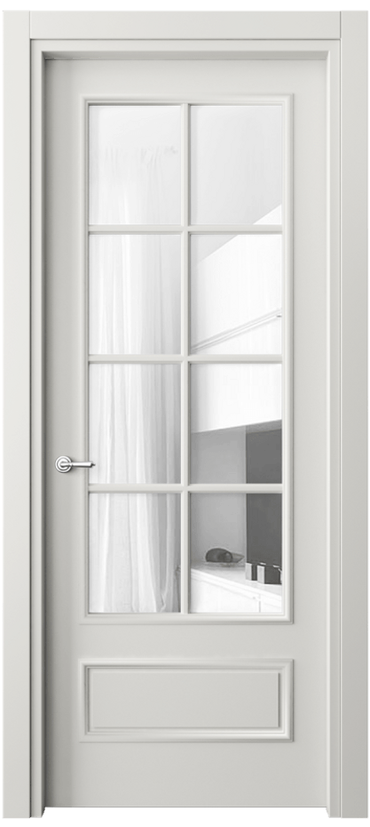 Межкомнатная дверь Париж 8112 Матовый серый Прозрачное стекло Цена 80199 ₽| Volhovec