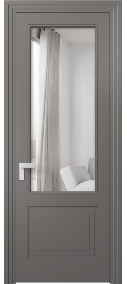Межкомнатная дверь Рокка 8352 Матовый классический серый Двустороннее зеркало, триплекс Цена 85599 ₽ | Volhovec