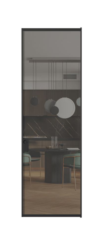 Алюминиевая дверь АЛПЛ040.01 Алюминий Черный Прозрачное серое стекло, триплекс Цена 133270  | Volhovec