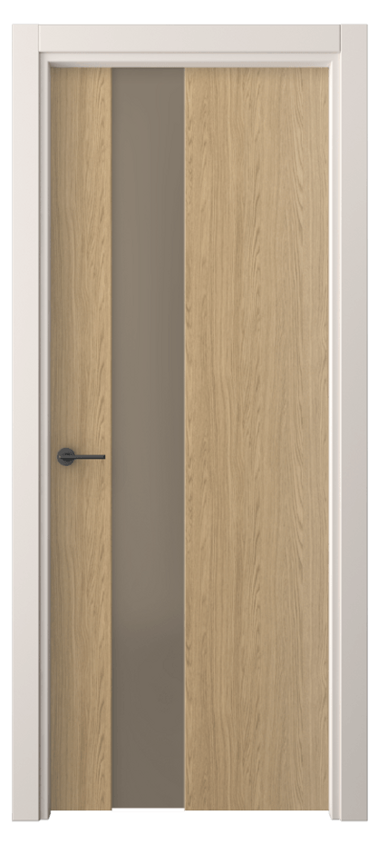 Межкомнатная дверь Фридом 4224 Жемчужный дуб Сатинированное бронзовое стекло, триплекс Цена 41999 ₽ | Volhovec