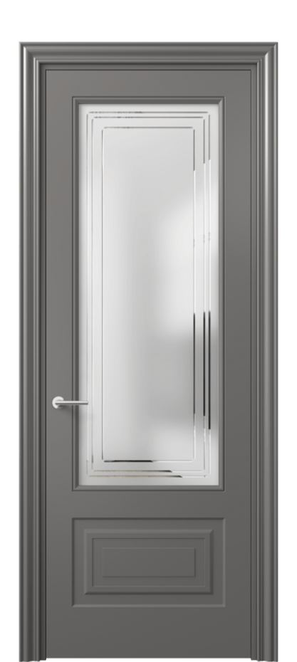 Дверь межкомнатная Маскот 8442 Матовый классический серый Сатинированное стекло с гравировкой "Грани", триплекс Фигурный наличник МКЛС Цена 66824 ₽ Наличники уже входят в базовый комплект. Фабрика дверей Волховец 8 (800) 551 43 19 Межкомнатная дверь Маскот 8442 Матовый классический серый Сатинированное стекло с гравировкой "Грани", триплекс Цена 66824 ₽ | Volhovec