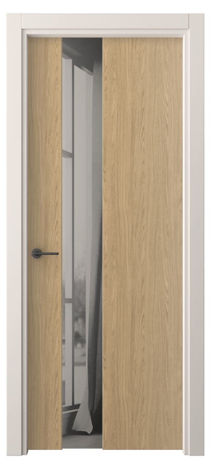 Межкомнатная дверь Фридом 4224 Жемчужный дуб Двустороннее серое зеркало, триплекс Цена 41999 ₽ | Volhovec