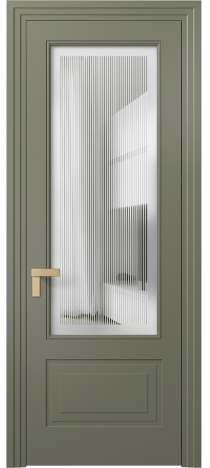 Межкомнатная дверь Rocca 8342 Матовый оливковый тёмный Сатинированное с гравировкой "Каннелюры", триплекс Цена 91899 ₽ | Volhovec
