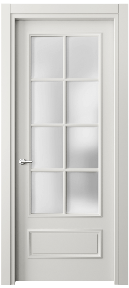 Межкомнатная дверь Париж 8112 Матовый серый Сатинированное стекло Цена 80199 ₽| Volhovec