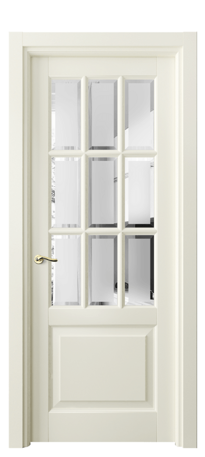 Межкомнатная дверь Лигнум 0748 Матовый молочно-белый Сатинированное стекло с фацетом Цена 119999 ₽ | Volhovec