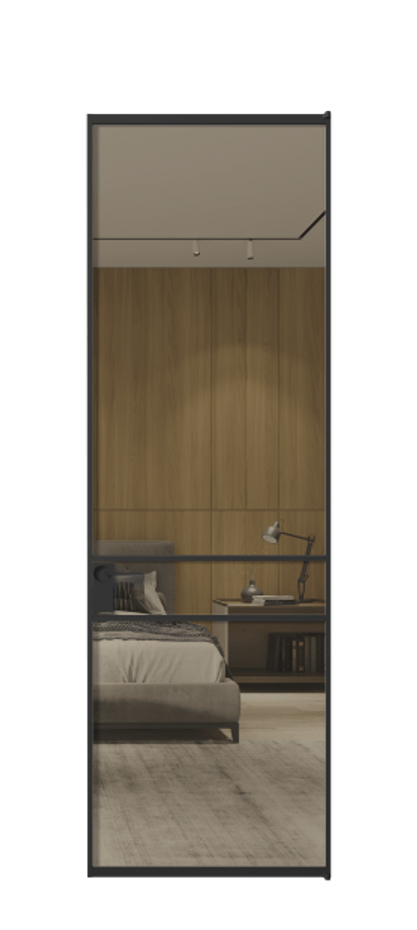 Алюминиевая дверь АЛПЛ040.02 Алюминий Черный Рефлективное бронзовое стекло "Стопсол", калёное Цена 146970  | Volhovec