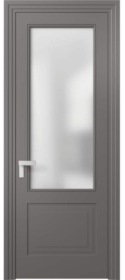 Межкомнатная дверь Рокка 8352 Матовый классический серый Сатинированное стекло Цена 85599 ₽ | Volhovec