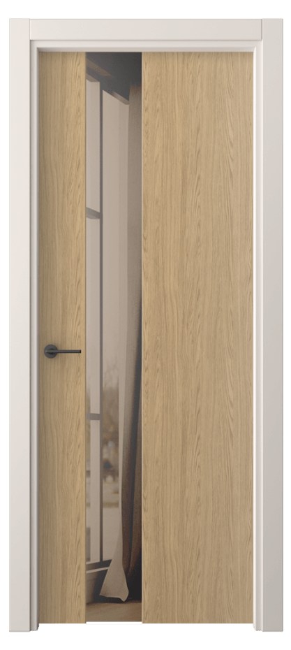 Межкомнатная дверь Фридом 4224 Жемчужный дуб Двустороннее бронзовое зеркало, триплекс Цена 41999 ₽ | Volhovec