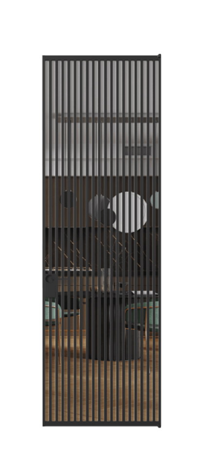 Алюминиевая дверь АЛПЛ040.06 Алюминий Черный Прозрачное стекло "Crystal Vision", калёное Цена 229770  | Volhovec