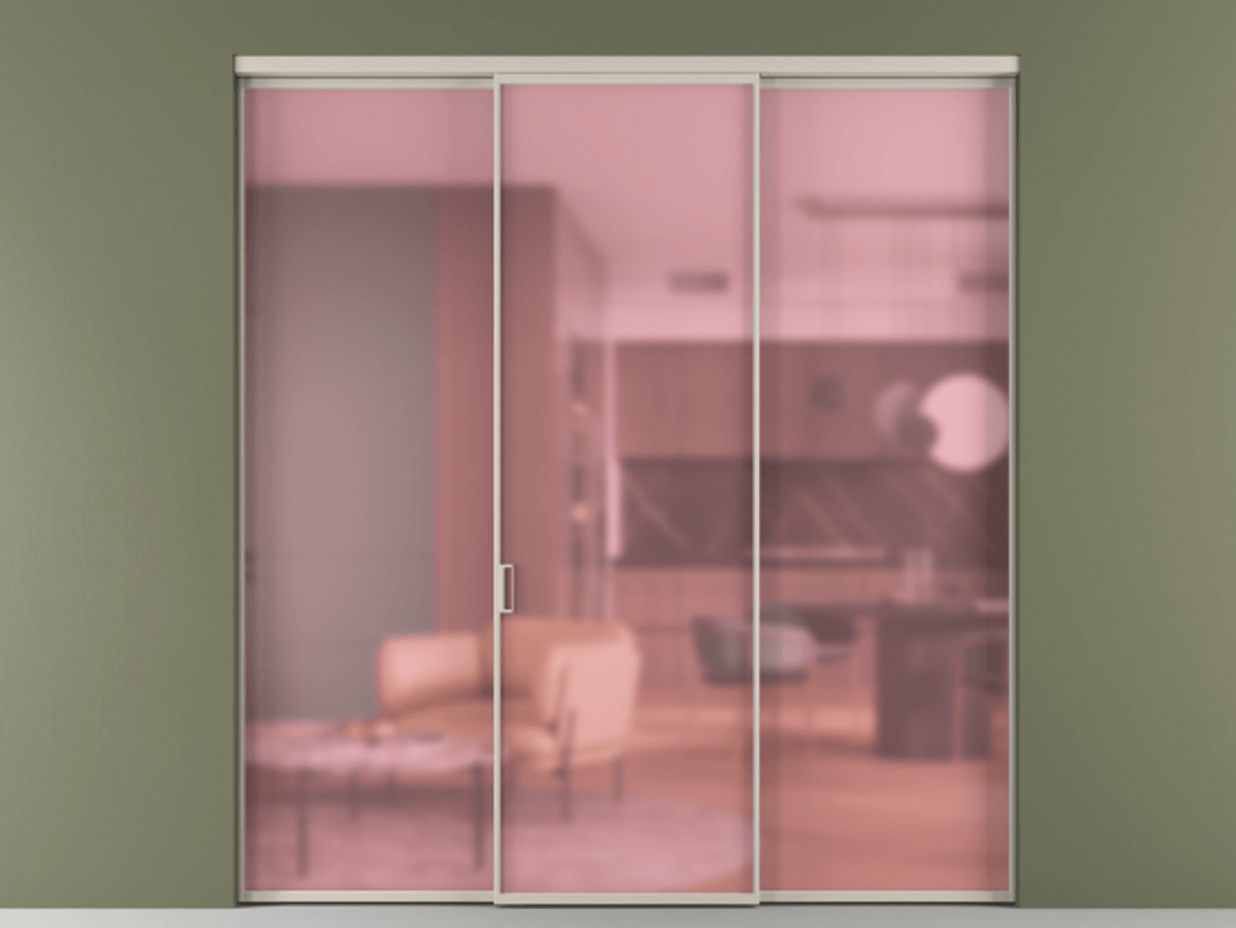 Перегородка Формато внутри проёма 3 створки АЛПР 040.01 Алюминий светло-бежевый Сатинированное розовое стекло, триплекс. Цена 225125 ₽ 1. Полотно 3 шт. (800/2100 мм)
2. Комплект установки раздвижной системы
3. Базовый комплект фурнитуры
4.Ручка Рондо. Фабрика дверей Волховец 8 (800) 551 43 19 Перегородка Формато внутри проёма 3 створки АЛПР 040.01 Алюминий светло-бежевый Сатинированное розовое стекло, триплекс Цена 225125 ₽ | Volhovec