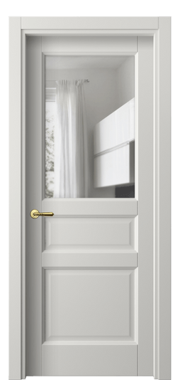 Дверь межкомнатная 1432 МСР Прозрачное стекло. Цвет Матовый серый. Материал Гладкая эмаль. Коллекция Galant. Картинка.