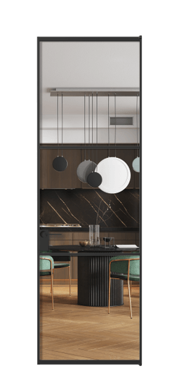 Дверь межкомнатная АЛПЛ040.03 Crystalvision ЧЕР. Цвет Алюминий Черный. Материал Алюминий. Коллекция Formato. Картинка.