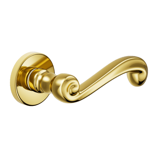 Ручки для дверей Ручка дверная Леди. Цвет Полированное золото. Коллекция Леди. Картинка.