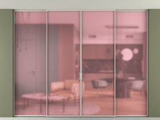 Перегородка Формато внутри проёма скрытое крепление в потолок 4 створки