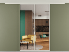 Перегородка Формато вдоль стены на потолок 2 створки