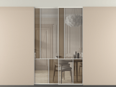 Перегородка Mosaic внутри проёма скрытое крепление в потолок 2 створки