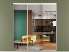 Перегородка Formato внутри проёма 3 створки с синхронным механизмом