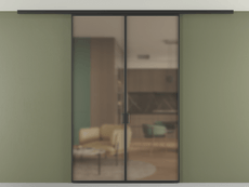 Перегородка Формато вдоль стены на потолок 2 створки