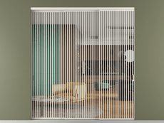 Перегородка Formato внутри проёма 3 створки с синхронным механизмом