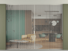 Перегородка Formato внутри проёма скрытое крепление в потолок 4 створки