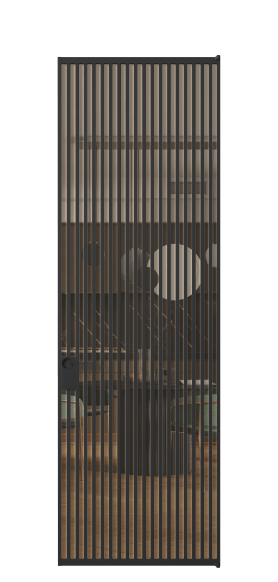 Дверь межкомнатная АЛПЛ040.07 ПРОЗ ОРАНЖ ЧЕР. Цвет Алюминий Черный. Материал Алюминий. Коллекция Formato. Картинка.