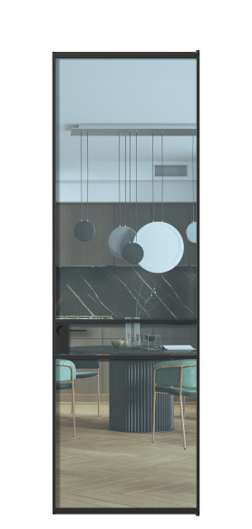 Дверь межкомнатная АЛПЛ040.02 ПРОЗ ГОЛ ЧЕР. Цвет Алюминий Черный. Материал Алюминий. Коллекция Формато. Картинка.