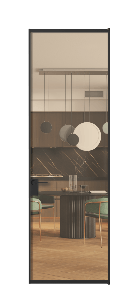 Дверь межкомнатная АЛПЛ040.01 ПРОЗ ОРАНЖ ЧЕР. Цвет Алюминий Черный. Материал Алюминий. Коллекция Формато. Картинка.